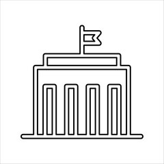 City hall building line icon, line vector sign, isolated on white background, Capitol symbol, logo illustration, editable stroke, eps 10.