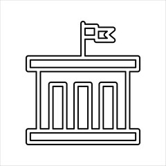 City hall building line icon, line vector sign, isolated on white background, Capitol symbol, logo illustration, editable stroke, eps 10.