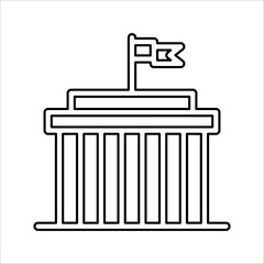 City hall building line icon, line vector sign, isolated on white background, Capitol symbol, logo illustration, editable stroke, eps 10.