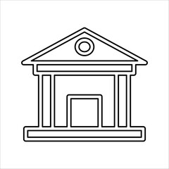 City hall building line icon, line vector sign, isolated on white background, Capitol symbol, logo illustration, editable stroke, eps 10.