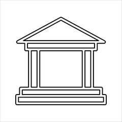 City hall building line icon, line vector sign, isolated on white background, Capitol symbol, logo illustration, editable stroke, eps 10.