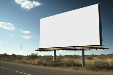 Generative Ai of an empty billboard on the road. 