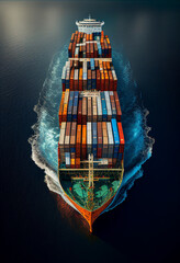 Navio de carga containers cargueiro gest&atilde;o da cadeia de abastecimento IA Generativa