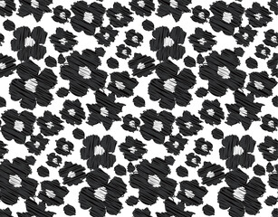 Obraz premium Abstract Scribble Florals Seamless Vector Pattern Hand Drawn Doodle Style Cute Design Trendy Fashion Colors Perfect for Allover Fabric Print or Wrapping Paper