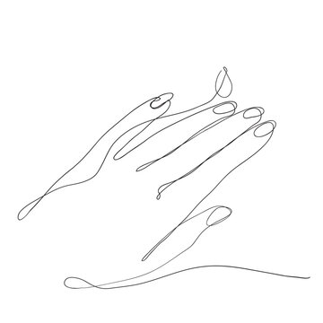 recommend clip art: continuous line drawing manicure healthy nail care illustration