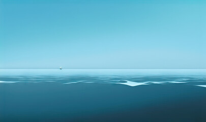 a picture of the ocean with a sailboat in the distance.  generative ai