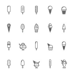 Set of ice cream icons, vector illustration