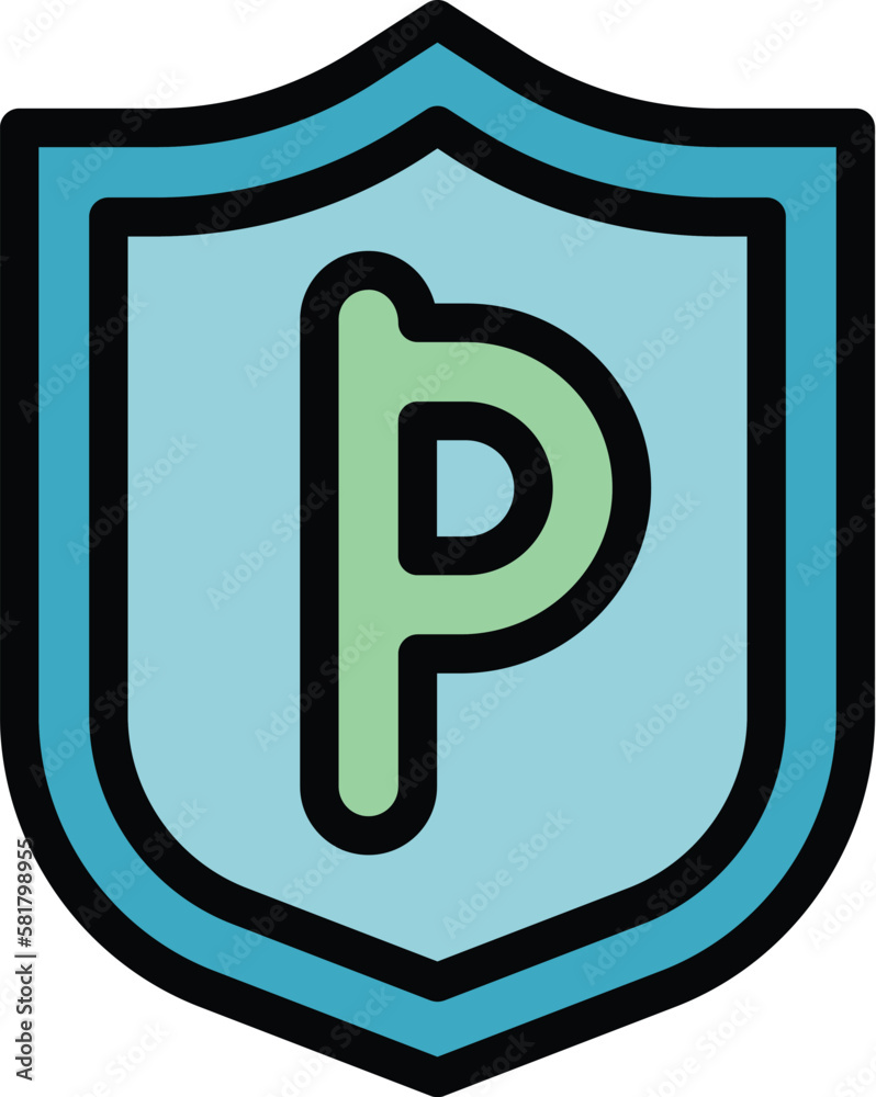 Poster parking indicator icon. outline parking indicator vector icon for web design isolated on white backg