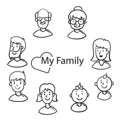 The illustration of family vector.
Suitable for family member icon, sign or symbol.