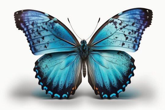 Beautiful butterfly isolated on white background as digital illustration (Generative AI)