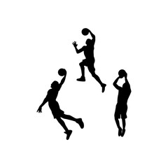 Fototapeta na wymiar basketball player vector illustration for icon,symbol or logo. basketball player silhouette