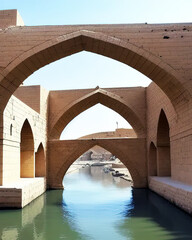 Fototapeta na wymiar Abbasid stone bridge (aldelal), from Iraq - Created with Generative AI Technology