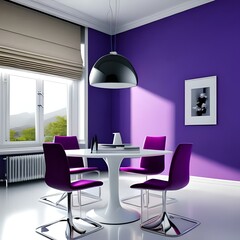 Purple Hues and Modern Sophistication: A Contemporary Interior Design Project with Sleek Lines and Monochromatic Tones