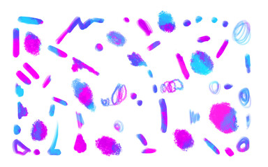 Artistic set - Painted strokes - Scribble collection