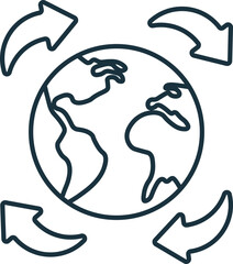 Globalization line icon. Monochrome simple Globalization outline icon for templates, web design and infographics