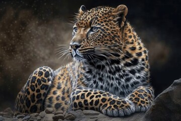 Fur of the North Chinese leopard (Panthera pardus japonensis). animal of the wild. Generative AI