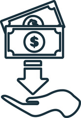 Basic Income line icon. Monochrome simple Basic Income outline icon for templates, web design and infographics