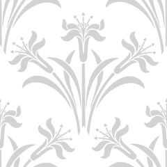 Subtle Blossom Ornament. Decorative vector seamless pattern. Repeating background. Tileable wallpaper print.