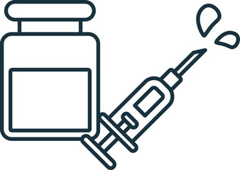 Injection line icon. Simple element from healthcare collection. Creative Injection outline icon for web design, templates, infographics and more
