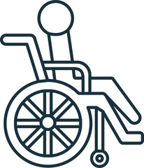 Wheelchair line icon. Simple element from healthcare collection. Creative Wheelchair outline icon for web design, templates, infographics and more