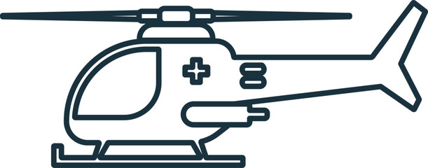 Ambulance Helicopter line icon. Simple element from healthcare collection. Creative Ambulance Helicopter outline icon for web design, templates, infographics and more