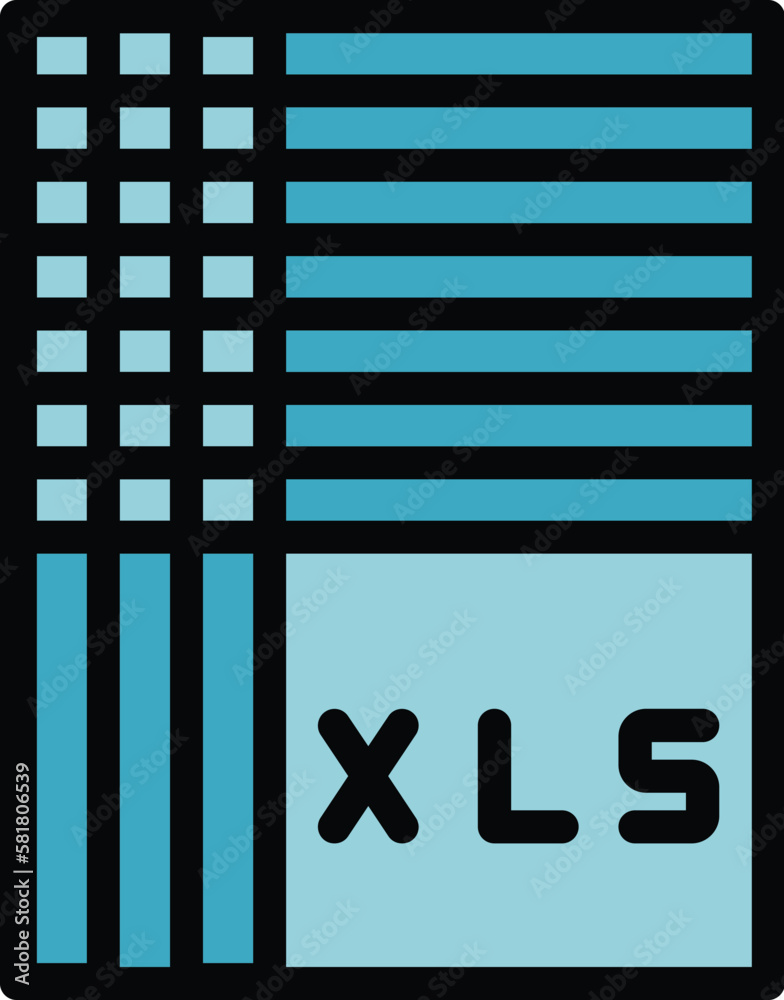 Poster xls database icon. outline xls database vector icon for web design isolated on white background colo