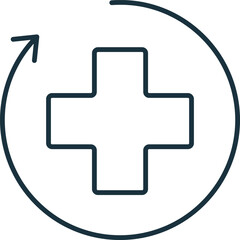 Obraz premium Help 24/7 line icon. Simple element from healthcare collection. Creative Help 24/7 outline icon for web design, templates, infographics and more