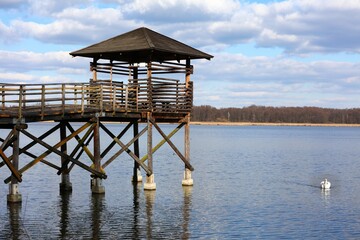 Birdwatching platform in Lezczok, Poland