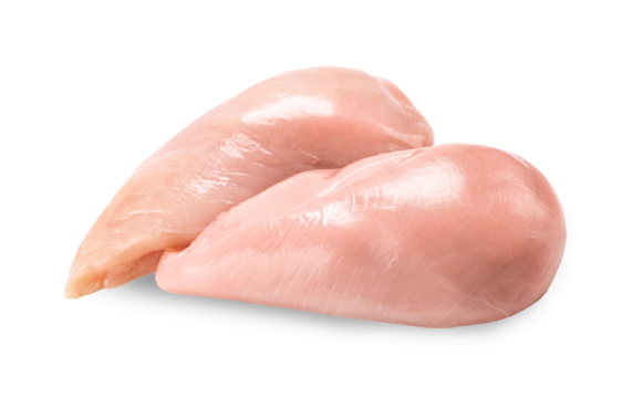 Raw chicken meat isolated on white background. transparent background