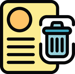 Delete user icon. Outline delete user vector icon for web design isolated on white background color flat