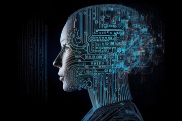 AI learning and business artificial intelligence. AI Generated.