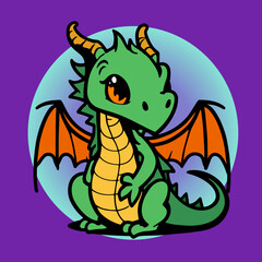 Dragon mignon mascotte cartoon dessin
