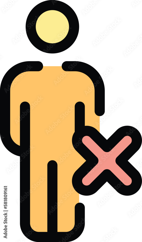 Poster cancel user icon. outline cancel user vector icon for web design isolated on white background color 