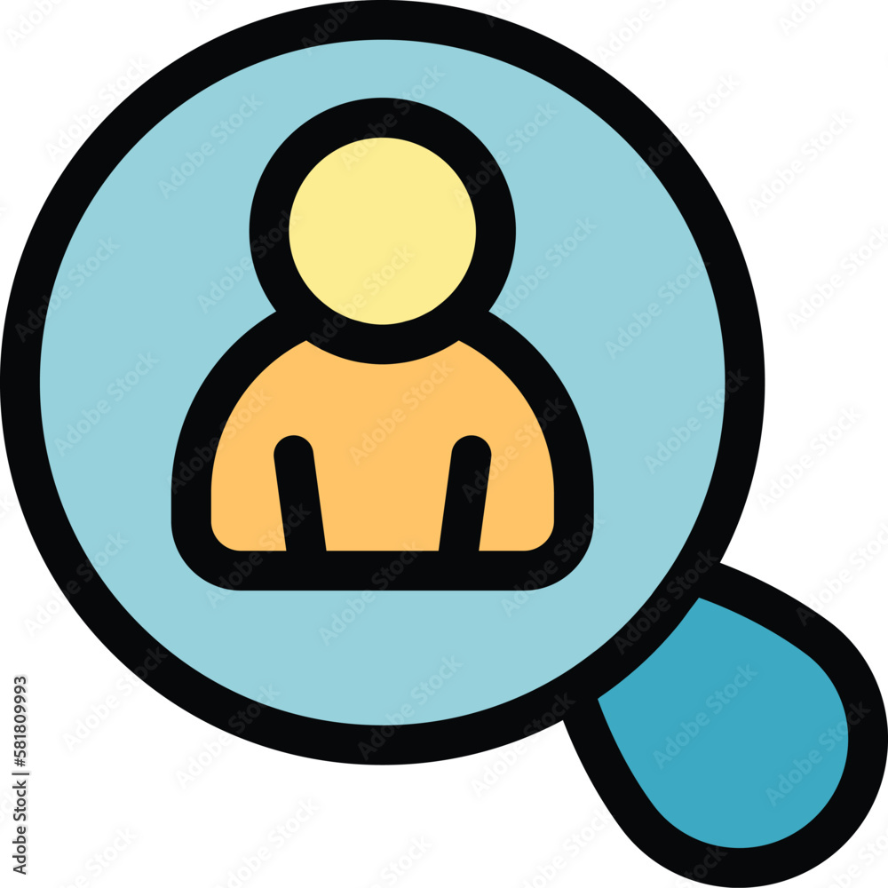Poster zoom user icon. outline zoom user vector icon for web design isolated on white background color flat