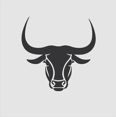 Buffalo head design vector on white background. Wild animal. Easy to edit layered vector illustration.