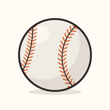 Baseball ball cartoon icon vector illustration. Sports icon concept illustration, suitable for icon, logo, sticker, clipart