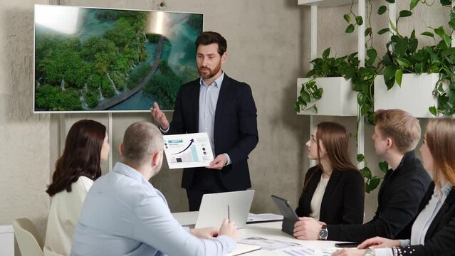Brainstorming business meeting of software developers in a mobile app development company. Business people programmer discuss and plan software solutions to drive innovation and growth.