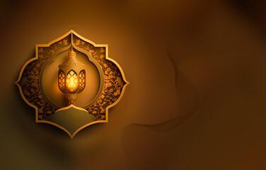 Ramadan Kareem 3d lamp Image for  social media banner design Generative AI Design
