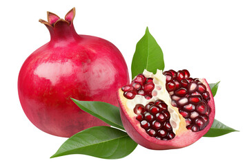 Delicious pomegranate fruit cut out. Based on Generative AI