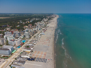 fotografia aerea della costa romagnola