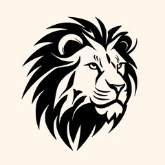 Lion head vector for logo or icon, drawing Elegant minimalist style Illustration