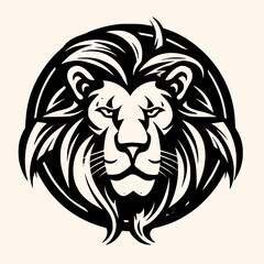 Lion head vector for logo or icon, drawing Elegant minimalist style Illustration