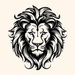 Plakat Lion head vector for logo or icon, drawing Elegant minimalist style Illustration