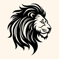 Lion head vector for logo or icon, drawing Elegant minimalist style Illustration