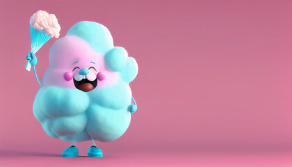 Funny Cotton Candy Character