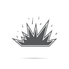 Explosion icon vector in flat style. Explode concept
