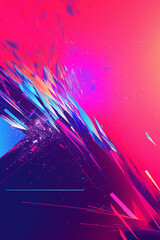 Abstract Neon Stardust Illustration - AI Generated