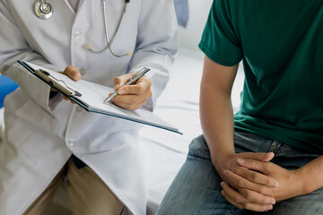 A male patient who consults a doctor or psychiatrist working in the diagnosis of congenital or...