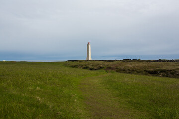 Fototapeta na wymiar Lighthouse, beacon in Iceland, Malariff Lighthouse