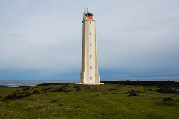 Fototapeta na wymiar Lighthouse, beacon in Iceland, Malariff Lighthouse